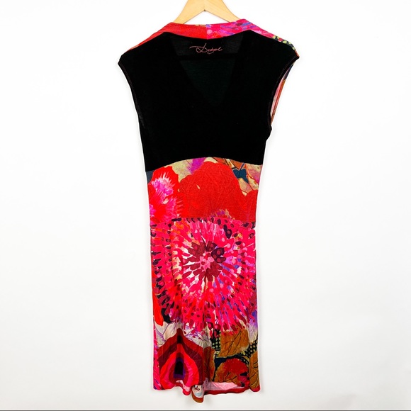 desigual azucena dress floral abstract ruched size large - Picture 5 of 7